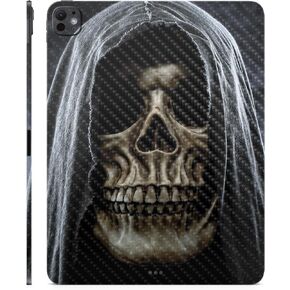 Carbon Fiber Skin Compatible with Apple iPad Pro 11 (M4) 2024 - Reaper Skull - Premium 3M Vinyl Protective Wrap Decal Cover - Easy to Apply | Crafted in The USA by MightySkins