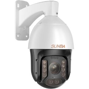 SUNBA 5MP PoE+ Auto Tracking PTZ IP Camera Outdoor, 72X Zoom High Speed Security Dome, Two-Way Audio & Bulit-in TF Card Slot, Long Range Infrared Night Vision up to 1500ft (P636 V2)