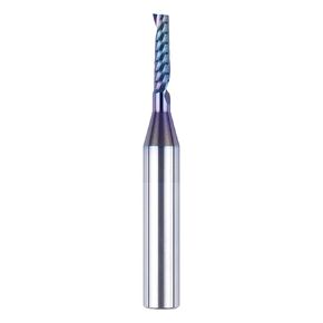 SpeTool Carbide Single Flute CNC Router Bits 1/8" Cutting Diameter 1/4" Shank with TAC Coated, O Flute End Mill Spiral Upcut Router Bit for PVC Aluminum Plastic Cutter