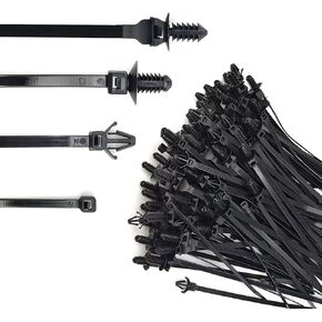 120Pcs Universal Push Mount Cable Zip Tie 4 Most Sizes, Nylon Self Locking Cable Strap for Engine Bay Wire Harness Restraint Ties, Compatible with Cars Boat Polaris UTV Side By Side Jeep Wrangler