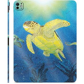 Glossy Glitter Skin Compatible with Apple iPad Pro 13 (M4) 2024 - Turtle Dreams - Premium 3M Vinyl Protective Decal Cover - Easy to Apply | Crafted in The USA by MightySkins