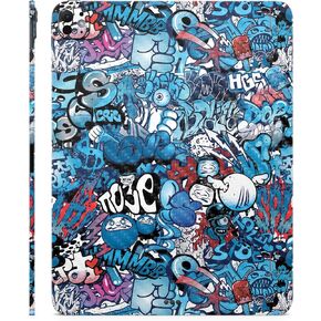 Carbon Fiber Skin Compatible with Apple iPad Pro 13 (M4) 2024 - Blue Meanies - Premium 3M Vinyl Protective Wrap Decal Cover - Easy to Apply | Crafted in The USA by MightySkins