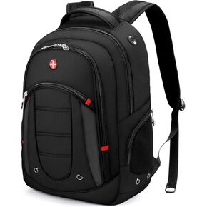 CROSSGEAR Large Travel Laptop Backpack 17.3" Water-resistant Daily Backpacks Durable Business Computer Bookbag Office Laptop Bag with USB Charging Port Best Gift for Men Traveler Essentials