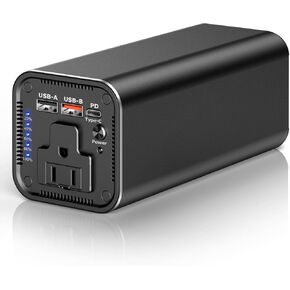 Portable Power Bank with 100W AC Outlet, 65W PD USB C Laptop Battery Bank, 27000mAh Charger Power Supply with Flashlight, Power Station for Outdoor Camping Home Office Hurricane Emergency
