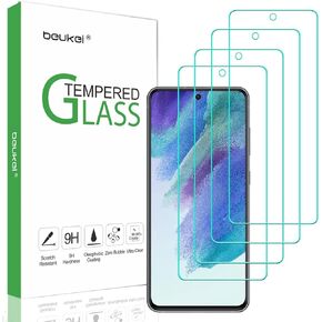 beukei (4 Pack) Compatible for Samsung Galaxy S21 FE 5G / Galaxy S21 FE (FE Model Only) Screen Protector Tempered Glass, Touch Sensitive,Case Friendly, 9H Hardness