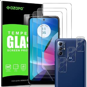 [3+3 Pack Screen Protector for Motorola Moto G Play 2023 [Scratch Resistant] [Bubble Free] Tempered Glass Screen Film