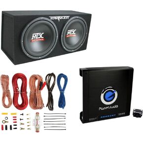 مكبرات صوت للسيارة MTX TNE212D مقاس 12 بوصة بقدرة 1200 وات + صندوق + مضخم صوت كوكبي بقدرة 1500 وات + مجموعة in Kuwait