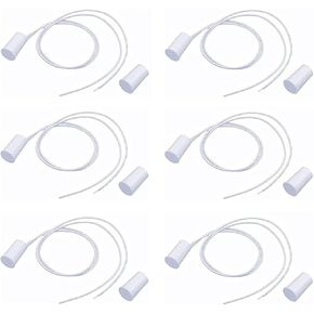6Sets Magnetic Reed Switch RC-33 NC Recessed Wired Window Door Contact Sensor Alarm (White Normally Closed
