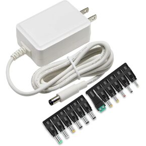 محول تيار متردد 12 فولت 1 أمبير، مزود طاقة تيار مستمر 12 وات، مدرج في قائمة UL مع طرف 5.5 × 2.1 ملم و12 قطعة موصلات توصيل إضافية (أجهزة 12 فولت فقط) in Kuwait