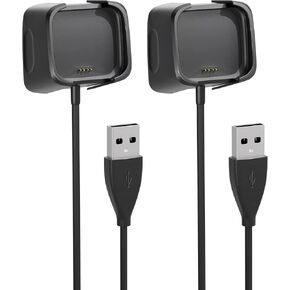 Charger for Fitbit Versa 2 Health & Fitness Smartwatch 3.3Ft Fast Charging Replacement Fitbit Versa 2 USB Charging Cable Dock Stand(not for Fitbit Versa/versa Se/versa Lite)-2Pack