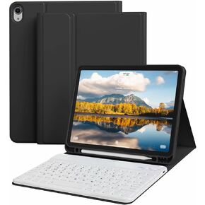 KENKE Keyboard Case for New iPad Air 11 Inch 2024 (M2), iPad Air 5th/4th Generation (2022/2020) 10.9 Inch with Pencil Holder, Magnetically Wireless Bluetooth Keyboard for iPad Air Case, Black