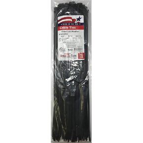Sherco-Auto Extreme Cold Weather Black 11" Inch Cable Zip Ties 50 Pounds Tensile Strength UV Resistant Wire Wrap - 100 Pack - Made in the USA