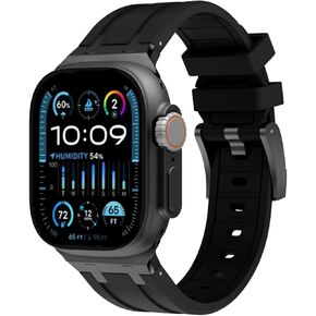 Compatible for Apple Watch Ultra Band Ultra 2 Band 49mm 45mm 44mm 42mm for Men, Silicone Watch Band for iWatch Ultra 2 Ultra Series 9 8 7 6 5 SE for Men, Cool Designed Watch Strap Compatible for Apple Watch Band for Men