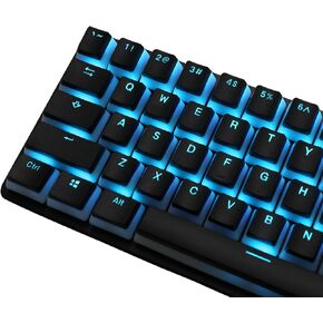 Happy Balls Keycaps PBT Backlit Doubleshot Cherry MX Pudding Keycap Set OEM Profile Translucent with Keycap Puller for US UK Layout 61 68 84 87 104 108 MX Switches Mechanical Keyboard(Black)
