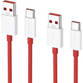 USB Type C Cable 2 Pack 6FT Fast Charging 80W SUPERVOOC Charge for OnePlus 10 Pro 11 Nord 2T 65W WARP Charge for OnePlus Nord 9 8T 8 7T Dash Charge Cord Charging Rapidly for OnePlus 7 6T 6 5
