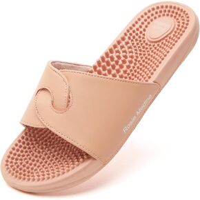 Rosie Medina Leather Reflexology Massage Sandals - Genuine Leather - Acupressure Footbed - Arch Support - Shock Absorbing Sole - Pain Relief & Relaxation for Flat Feet -Fallen Arches