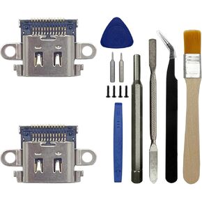 2 قطعة USB نوع C شحن ميناء المقبس موصل استبدال طقم تصليح لنينتندو سويتش لايت (مع أدوات)