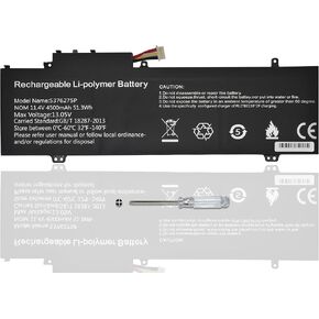 5376275P NV-509067-3S UTL-509068-3S Laptop Battery for Gateway GWTN141-10BK GWTN141-10BL GWTN141-10GR GWTN141-4 Gwtn141-4BL GWTN141-4BK GWTN156-5BL GWTN141-2BL GWTN156-7BK 11.4V / 51.3Wh / 4500mAh