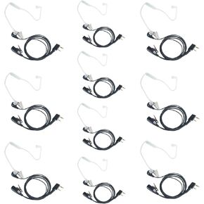 Covert Acoustic Tube Headset for Baofeng UV-5R BF-888S BF-F8HP BF-F9 TK-2107 TK-3107 RT7 RT21 Walkie Talkie Two Way Radio 10 PACK