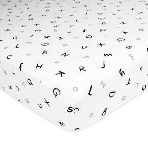 American Baby Company Printed 100% Cotton Jersey Knit Fitted Crib Sheet for Standard Crib and Toddler Mattresses, Alphabet, for Boys and Girls