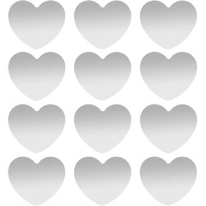 Metal Plates for Magnetic Mount, Wall & Air Vent Phone Holder, Case, Magnet, Craft. Kit of 12 Silver Heart Iron Discs without Holes. 3M Adhesive Backing. Steel Stickers Replacement Set 12 Pack.