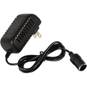 12V Power Supply AC to DC Converter Wall Plug to Car Cigarette Lighter Power Adapter, 110V-240V to 12V Current 2A Max Power 24W Max for Car Shaver Camera Speaker Echo at Home and Hotel, etc