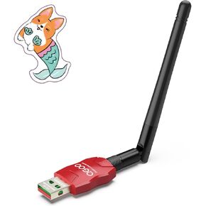 Class 1 Long Range Bluetooth Adapter for PC, QGOO USB Bluetooth Adapter for PC 5.3+EDR, Bluetooth Dongle Bluetooth Receiver Support Windows10/8.1/8/7（red-086）