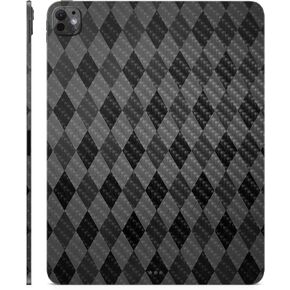 Carbon Fiber Skin Compatible with Apple iPad Pro 13 (M4) 2024 - Black Argyle - Premium 3M Vinyl Protective Wrap Decal Cover - Easy to Apply | Crafted in The USA by MightySkins