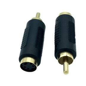 S-Video Female to RCA Female Adapter 4 PIN Composite Cable Adapter Suitable for Micro Phones and Audio Equipment and More(2Pcs) (4pin Female/RCA Female)