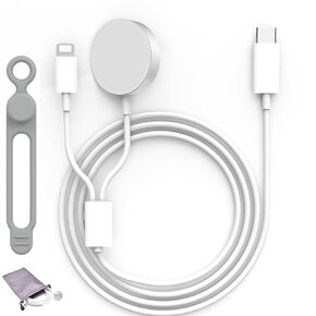 for Apple Watch Charger, 27W iWatch Charger Fast Charging, iPhone Watch Charger USB C Cable, Portable 2 in 1 iPhone and i Watch Charger Cord 6.6 FT Magnetic for Watch series 9 8 Ultra 7 6 SE iPhone 14