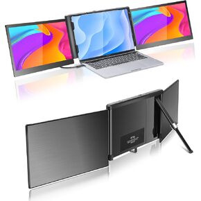 شاشة P2 PRO ثلاثية محمولة لموسع شاشة الكمبيوتر المحمول شاشة مزدوجة 13.3 بوصة FHD 1080P IPS عرض Type-C/PD/TF تدعم M1/M2 MacBook، لأجهزة الكمبيوتر المحمول 13.3 بوصة - 16.5 بوصة Mac Windows Phone in Kuwait