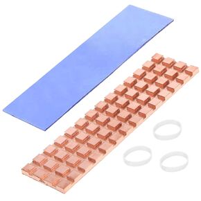 M.2 Heatsink Haojiaho 67x18x1.5mm النحاس النقي المبرد للتبريد 2280 M2 SSD NGFF SSD NVME SSD الكمبيوتر المحمول، مع وسادة حرارية قائمة على السيليكون