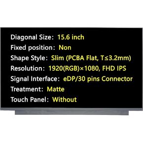 استبدال شاشة جديدة لـ NV156FHM-N48 NV156FHM-N48 V8.2 NV156FHM-N48 V8.3، eDP 30 Pins 1920(RGB)×1080، شاشة FHD IPS Matte LCD LED