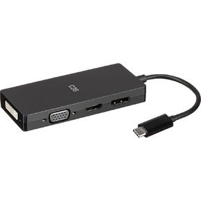 C2G USB-C Multiport Adapter, 4-in-1 Video Adapter with HDMI, DisplayPort, DVI, VGA - 4K 60Hz