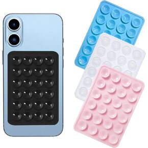 4-Piece Silicone Suction Cup Cell Phone Holder, Self-Adhesive, Removable, Handsfree Cell Phone Holder for Selfies and Videos, Compatible with All Popular iPhone and Android Mobile Phones.