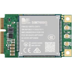 Waveshare SIM7600G-H-PCIE SIMCom Original 4G LTE Cat-4 Module Global Coverage with GNSS Support Mini-PCIe Connector LTE-TDD LTE-FDD HSPA+ GSM GPRS Edge