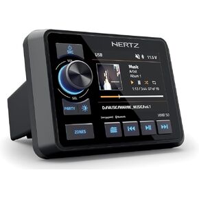Hertz HMR-50 3-zone Receiver 3.5" color TFT IPS display AM/FM/USB/Bluetooth, L/R line out per zone + Sub LP 60-80-100 Hz