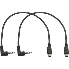 كابل Seadream بزاوية USB صغير إلى 3.5 مم 2 حزمة 30 سم بزاوية يمين 90 درجة 3 أقطاب 3.5 مم تيار مستمر ذكر AUX مقبس صوت إلى كابل محول ميكروفون ذكر USB صغير in Kuwait