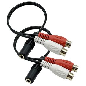 2Pack 3.5mm Female to Dual RCA Female Phono Stereo Splitter Cable; 3.5 Jack Socket Female to 2RCA Female Audio Adapter Extender Cord Cable