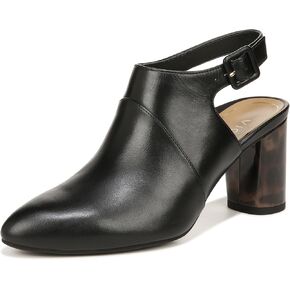 Vionic Roseville Women's Heeled Mule/Clog Dres Black Lthr Leopard - 6.5 Medium