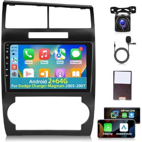 [2+64G] for Dodge Charger Magnum 2005-2007 Car Radio with Wireless Carplay and Android Auto - 9 Inch Touch Screen Android Car Stereo - Multiple UI/GPS/WiFi/SWC + AHD Backup Camera
