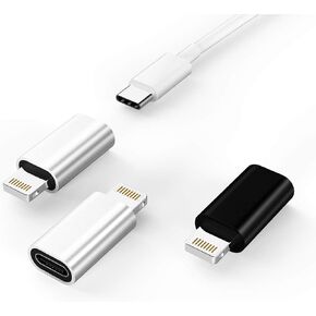3Pack,USB C to Lightning Adapter,USB-C Female to Lightning Male Adapter,Lightning to USB C,USBC Charging Cable Charger Adaptor for Apple iPhone 12 11 Mini PRO MAX XS XR X SE2 7 8Plus Ipad AIR Type C