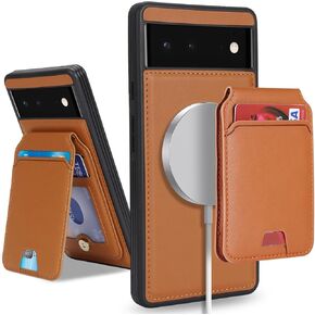 حافظة لهاتف Google Pixel 6 مع حامل بطاقة الائتمان، تناسب محفظة جلدية للهاتف Google Pixel 6 للنساء، محفظة متوافقة قابلة للفصل 2 في 1 للرجال - أسود in Kuwait