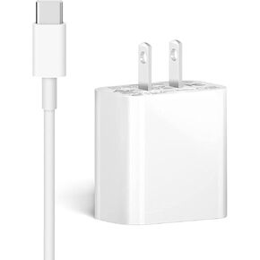USB-C Charging Rapidly Fast USB C Fast Wall Charger for OnePlus Nord N20 5G and Other OnePlus Devices (18W 3A PD Power Adapter + Extra Long 6.6 Foot USB-C, C-C Cable)