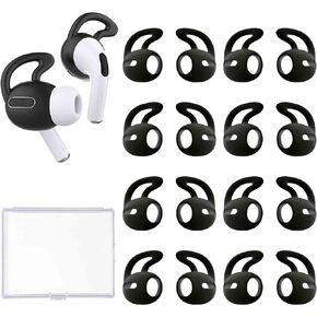 خطافات أذن لأجهزة Apple Airpods Pro (8 أزواج) غطاء من السيليكون لسدادات الأذن المضادة لفقدان الأذن مريحة للرياضة (أبيض)