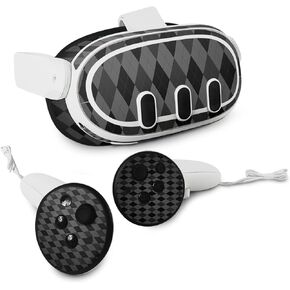 MightySkins Skin Compatible with Meta Quest 3 - Black Argyle | Protective, Durable, and Unique Vinyl Decal wrap Cover | Easy to Apply, Remove, and Change Styles