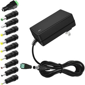 15V 2A DC Power Supply AC 100V-240V Input to DC 15 Volt 2 Amp 1.6A 1A Switching Power Supply Converter 5.5mm x 2.5mm/ 2.1mm DC Plug and 10 More Sizes Tips Output DC 15V 2a Adapter Transformer