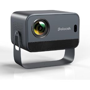 Smart Projector, Native 1080P Projector with WiFi and Bluetooth ,600 ANSI Outdoor Movie Projector with Electric Focus & Auto Keystone Compatible with Iphone Android / Ipad/ Laptop （‎Grey）