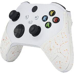 Enhance Your Gaming Experience with Shadow Boolt Controller Grips, Multi-Texture,Sweat Absorption, Pre-Cut Grips Tape, Compatible with Xbox Series X|S Controllers (White & Gold)