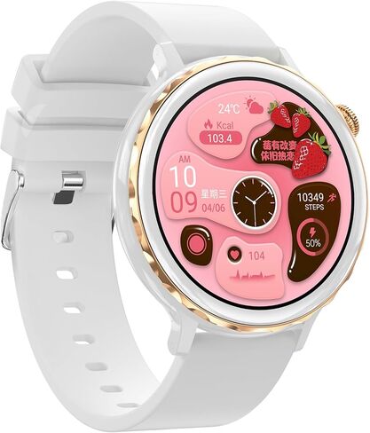 ساعات ذكية للنساء (الرد/إجراء مكالمة)، IP67 عداد الخطى مقاوم للماء 1.32 بوصة عالي الدقة لتتبع اللياقة البدنية في الهواء الطلق مع معدل ضربات القلب/أكسجين الدم/مراقبة النوم، متوافقة مع هواتف iOS Android in Kuwait